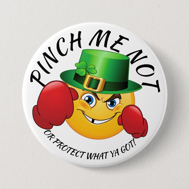 Badge Rond 7,6 Cm Pas de pinching Bouton St. Patrick's Day (Devant)