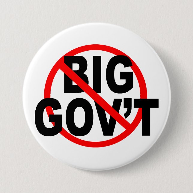 Badge Rond 7,6 Cm Pas plus de grands boutons de gouvernement (Devant)