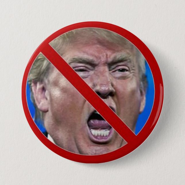 Badge Rond 7,6 Cm PAS TRUMP JAMAIS le bouton (Devant)
