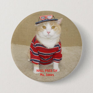 Badge Rond 7,6 Cm Passage de hall drôle personnalisable de chat