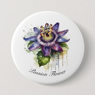 Badge Rond 7,6 Cm Passionné Purple Passion Fleur