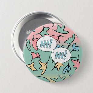 Badge Rond 7,6 Cm Pastel Feuille coloré