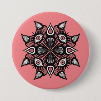 Badge Rond 7,6 Cm Pastel Goth Witch Design - Monstre Rose Noir