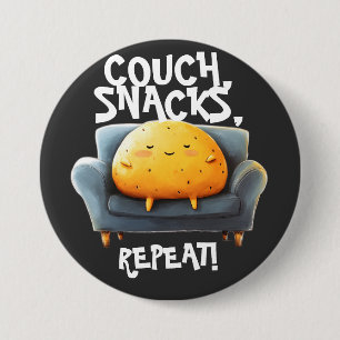 Badge Rond 7,6 Cm Patate de Canapé Drôle