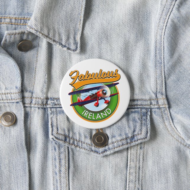 Badge Rond 7,6 Cm patch de voyage en Irlande fabuleux. (En situation)