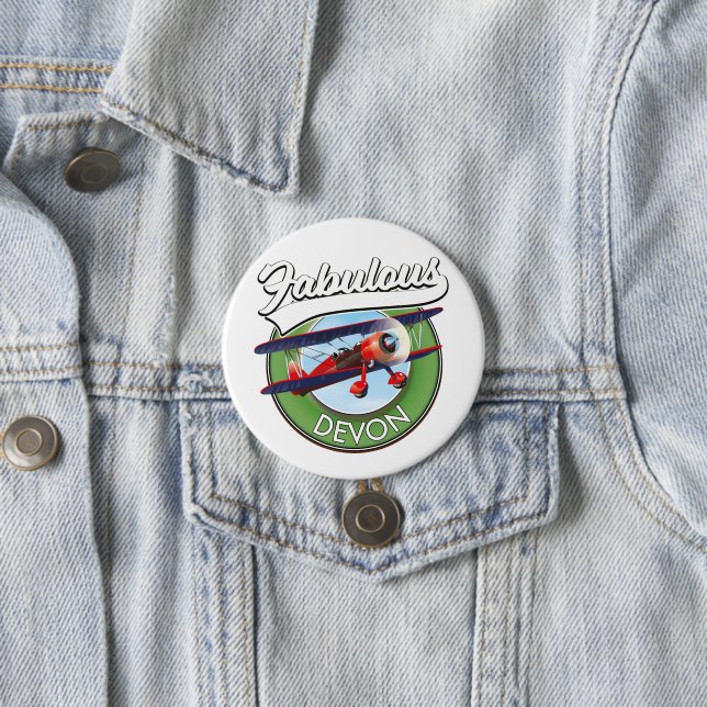 Badge Rond 7,6 Cm Patch de voyage fabuleux Devon. (En situation)