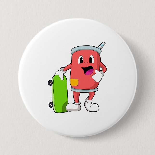 Badge Rond 7,6 Cm Patinage avec skateboard (Devant)