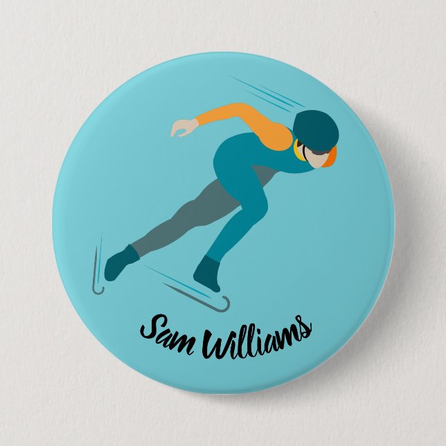Badge Rond 7,6 Cm Patinage de vitesse (Devant)