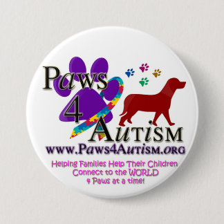 Badge Rond 7,6 Cm Pattes 4 Autsim