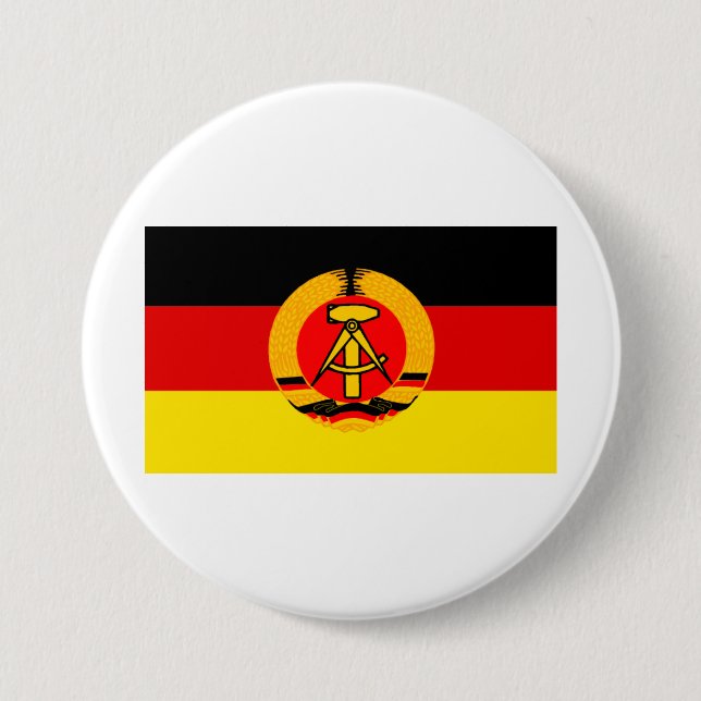 Badge Rond 7,6 Cm Pavillon de l'Allemagne de l'Est (Devant)