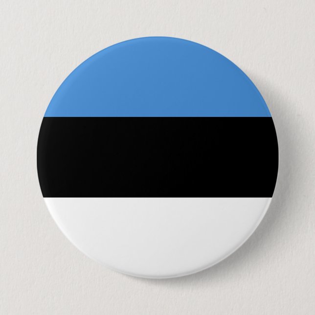 Badge Rond 7,6 Cm Pavillon Estonie (Devant)