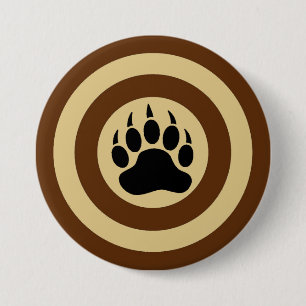 Badge Rond 7,6 Cm Paw d'ours classique en Super Hero Shield