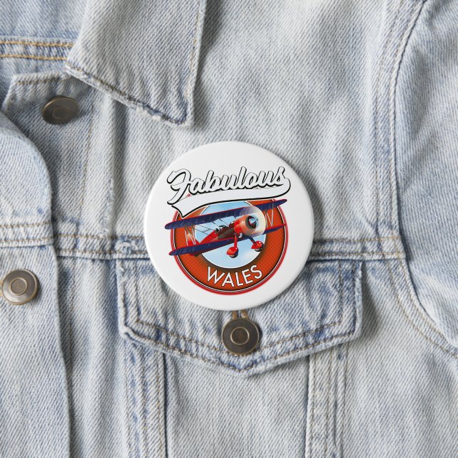Badge Rond 7,6 Cm Pays de Galles fabuleux patch rétro de voyage (En situation)