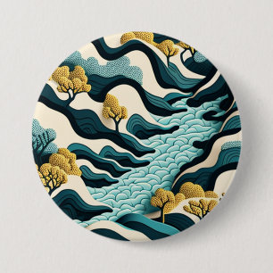 Badge Rond 7,6 Cm Paysage moderne