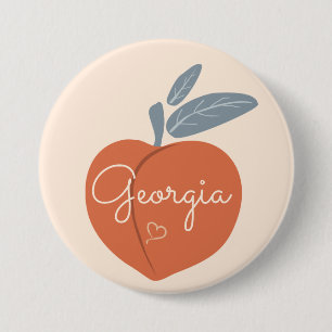 Badge Rond 7,6 Cm Peach de Géorgie