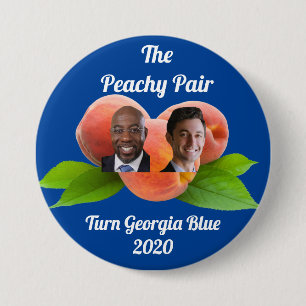 Badge Rond 7,6 Cm Peachy Pair Georgia 2020 - Sénat - Warnock/Ossoff