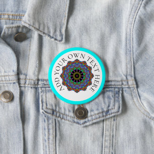 Badge Rond 7,6 Cm Peinture à la main Mandala Horloge Face 24