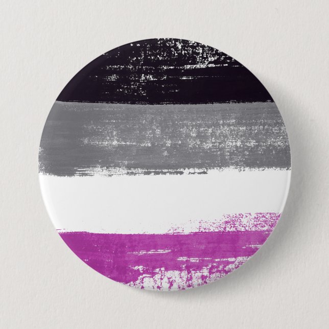 Badge Rond 7,6 Cm Peinture de Fierté Asexuelle (Devant)