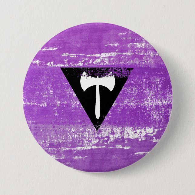 Badge Rond 7,6 Cm Peinture de fierté lesbienne (Labrys) (Devant)