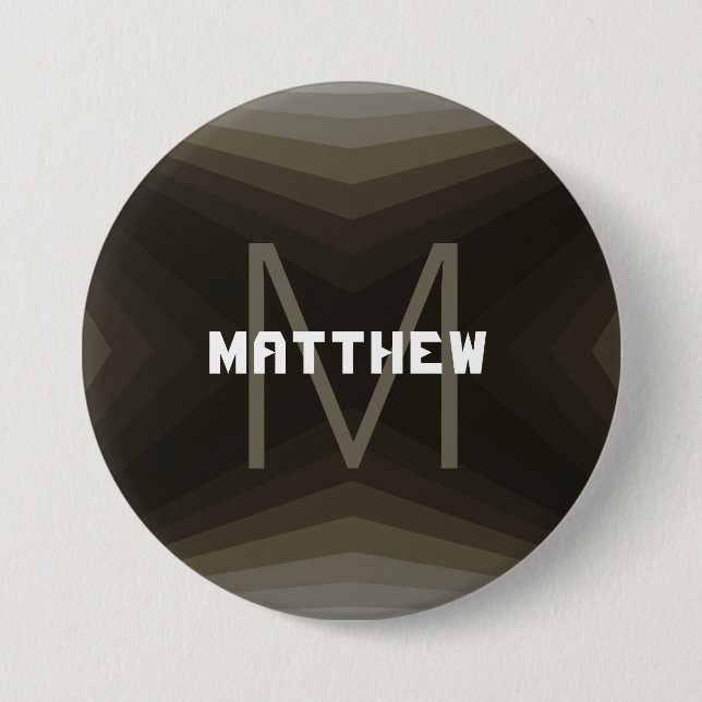 Badge Rond 7,6 Cm Personalizable button Brown - HAMbyWG (Devant)