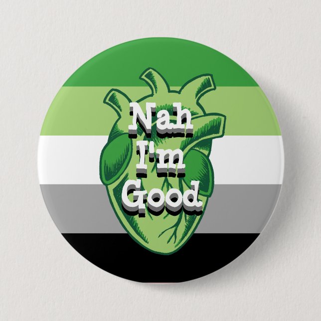 Badge Rond 7,6 Cm Personalized Aromantic AntiValentines Heart (Devant)