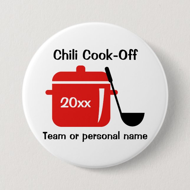 Badge Rond 7,6 Cm Personalized Chili Cook-Off (Devant)