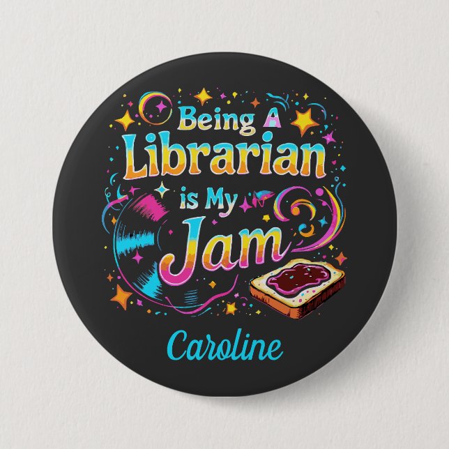 Badge Rond 7,6 Cm Personalized Librarian Gift (Devant)