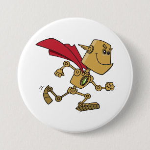 Badge Rond 7,6 Cm Personnage de dessin animé de robot super-héros co