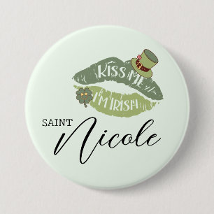 Badge Rond 7,6 Cm Personnalisable Kiss Me Je suis Irish St. Patrick’