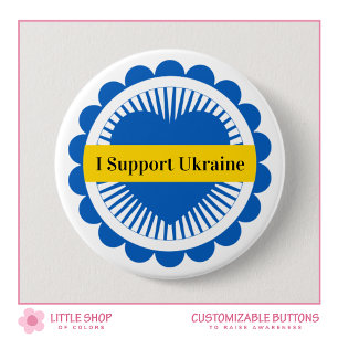 Badge Rond 7,6 Cm Personnalisable pour soutenir l'Ukraine
