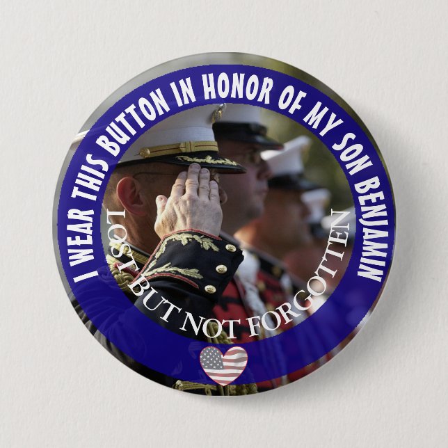 Badge Rond 7,6 Cm Personnalisé En l'honneur de mon fils Bouton (Devant)