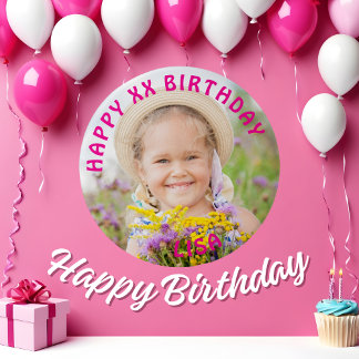 Badge Rond 7,6 Cm Personnalisé Joyeux Anniversaire Nom et âge de la