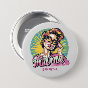 Badge Rond 7,6 Cm Personnalisé Retro Mama Pop Art (16)