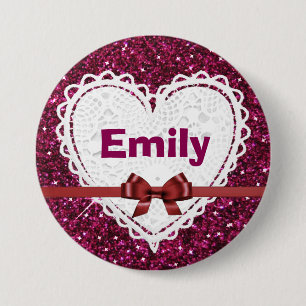 Badge Rond 7,6 Cm Personnalisez avec votre nom Bouton Bourgogne