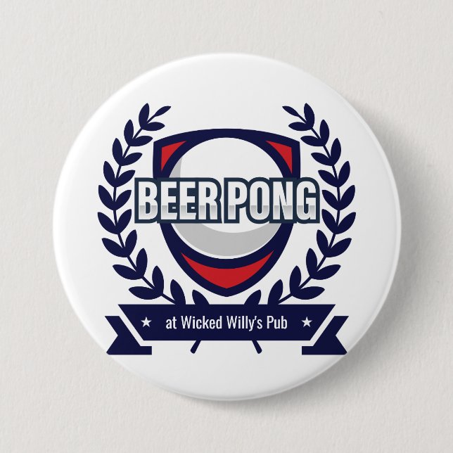 Badge Rond 7,6 Cm Personnalisez ce logo de puanteur de bière (Devant)