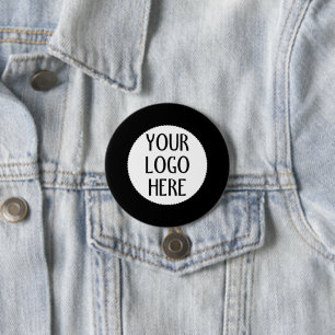 Badge Rond 7,6 Cm Personnalisez votre logo d'entreprise noir et blan