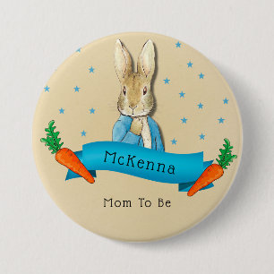 Badge Rond 7,6 Cm Peter Rabbit Carottes et Étoiles Maman à être