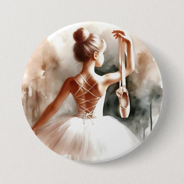 Badge Rond 7,6 Cm "Petite Ballerina Dreams" (Devant)