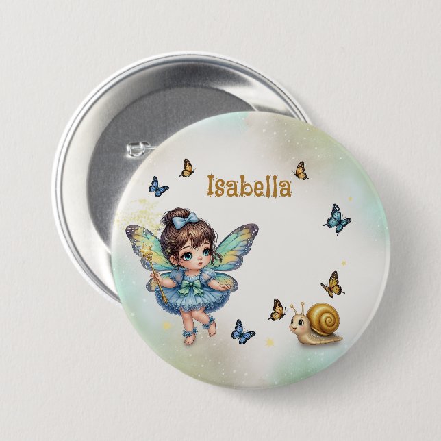 Badge Rond 7,6 Cm Petite fée adorable (Devant & derrière)