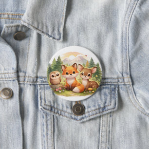 Badge Rond 7,6 Cm Petits amis de la forêt : Une aventure de renard,