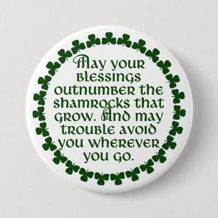 Badge Rond 7,6 Cm Peuvent vos bénédictions dépasser les shamrocks