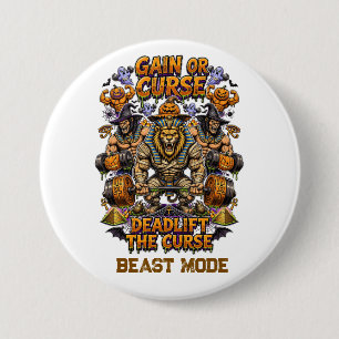 Badge Rond 7,6 Cm Pharaon Lion Mummy Égyptien Drôle Halloween Gym Dé