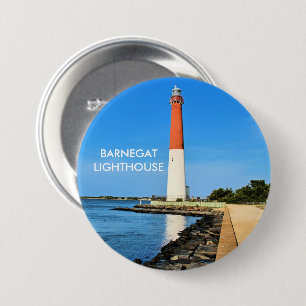 Badge Rond 7,6 Cm Phare de Barnegat, Bouton du New Jersey