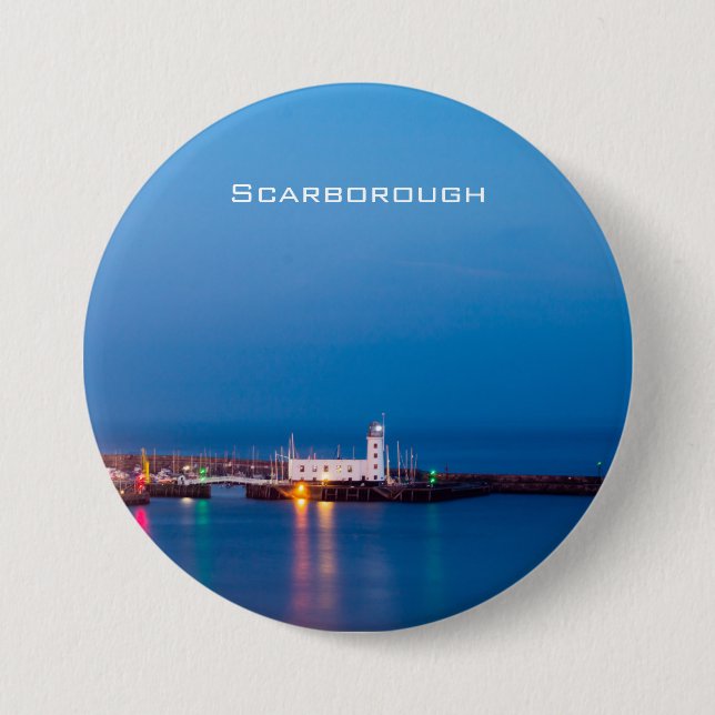 Badge Rond 7,6 Cm Phare de Scarborough (Devant)