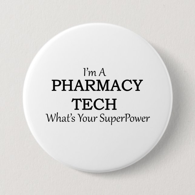 BADGE ROND 7,6 CM PHARMACIE TECH (Devant)