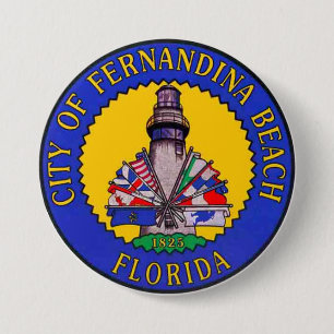 Badge Rond 7,6 Cm Phoque de Fernandina Beach, Floride