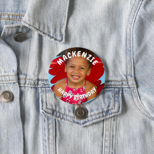 Badge Rond 7,6 Cm Photo Anniversaire personnalisé (En situation)