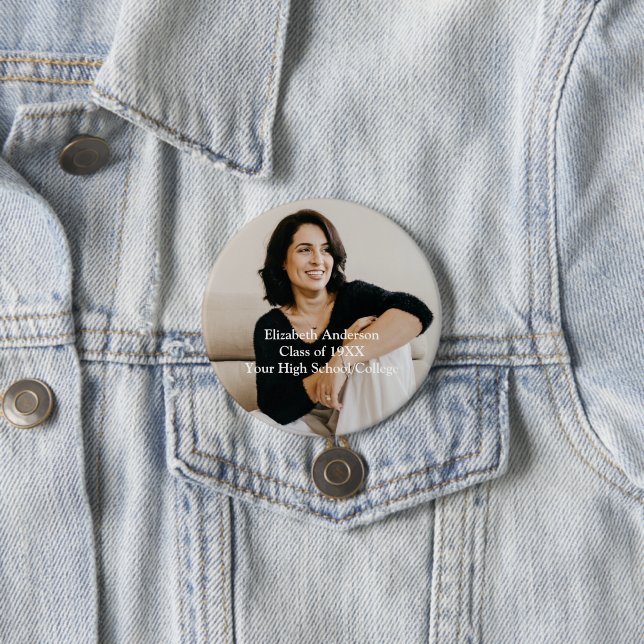 Badge Rond 7,6 Cm Photo Collège secondaire Réunion personnalisée (En situation)