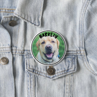 Badge Rond 7,6 Cm Photo de chien et texte personnalisé