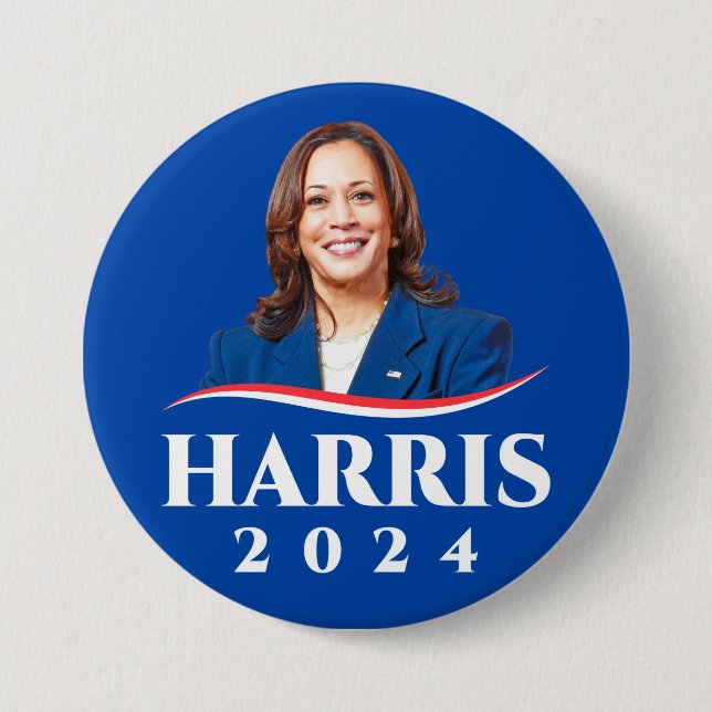 Badge Rond 7,6 Cm Photo de l'élection de Kamala Harris 2024 (Devant)